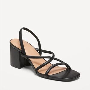 Old Navy Black Strappy Block Heel Sandals - Women's